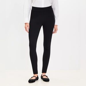 NEW Ann Taylor LOFT Seamed Leggings Black High Waisted Ankle Length Fitted Small